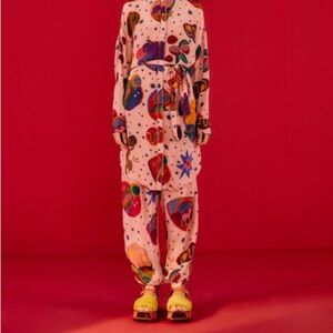 Farm Rio Light Pink Dream Collage Pants